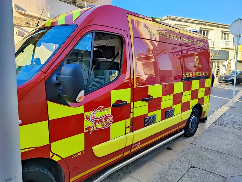 accident motocycliste Vidauban septuagénaire renversée immeuble toulon pompiers motard blessé