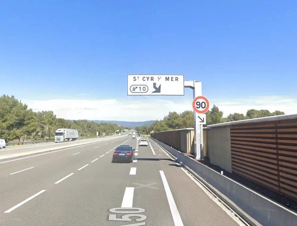 trafic A50 Saint-Cyr-sur-Mer Fermeture A50 sortie Saint-Cyr-sur-Mer