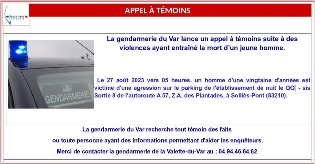 appel à témoins