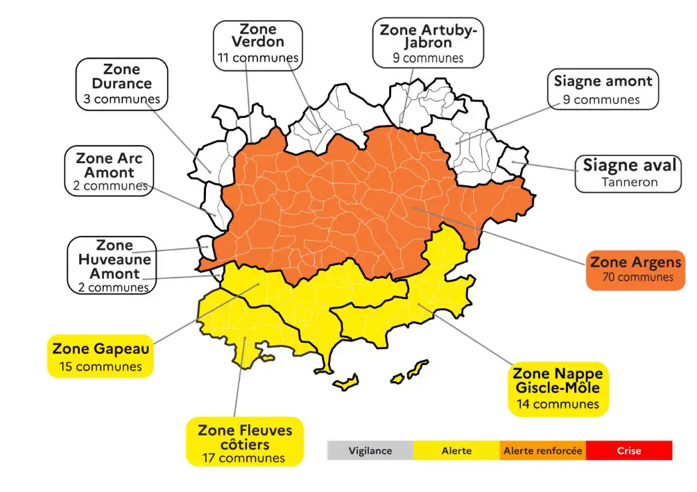 Sécheresse 116 communes varoises