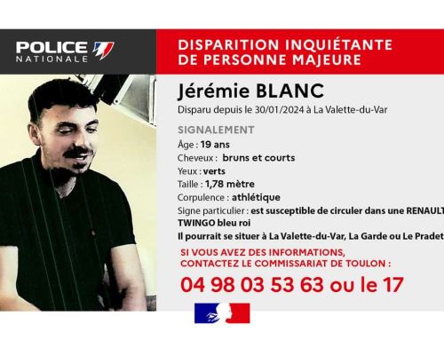 Appel à témoins : Disparition inquiétante de Jérémie Blanc à La Valette-du-Var