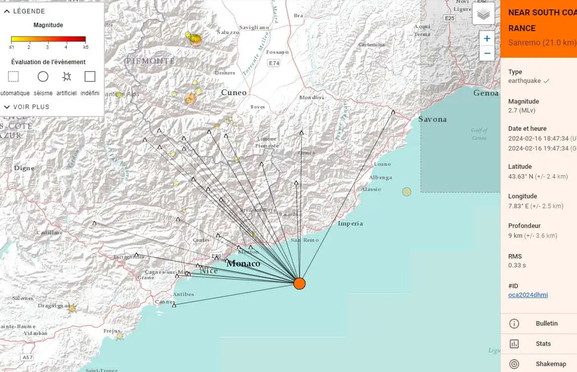 tremblement de terre Est Var