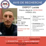 Disparition Lucas Dispot Hyères février 2025 A.R.P.D.