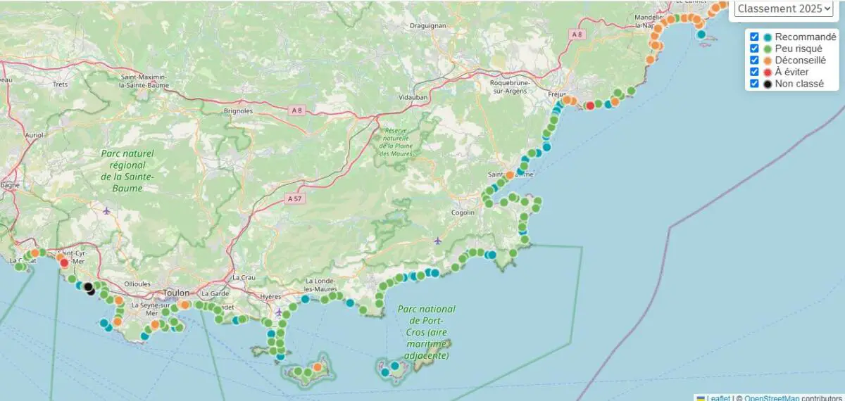 qualité plages Var 2025