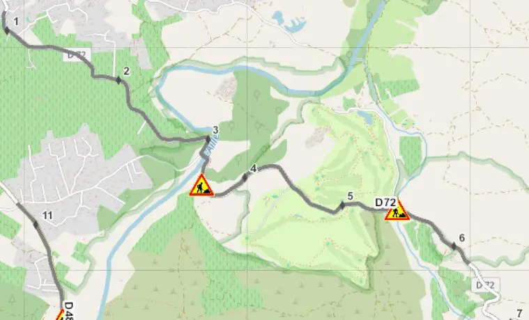 Travaux RD72 Vidauban
